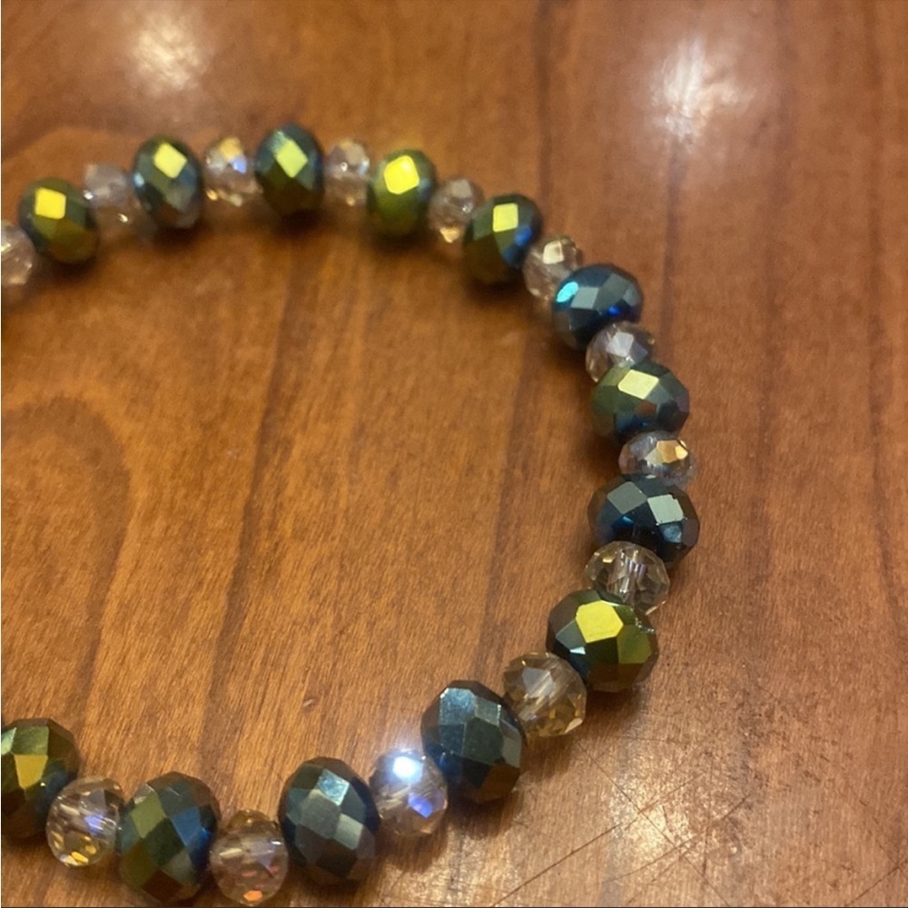 ⛱️🔥Erimish - Blue Gold Stretch Beaded Bracelet - OS